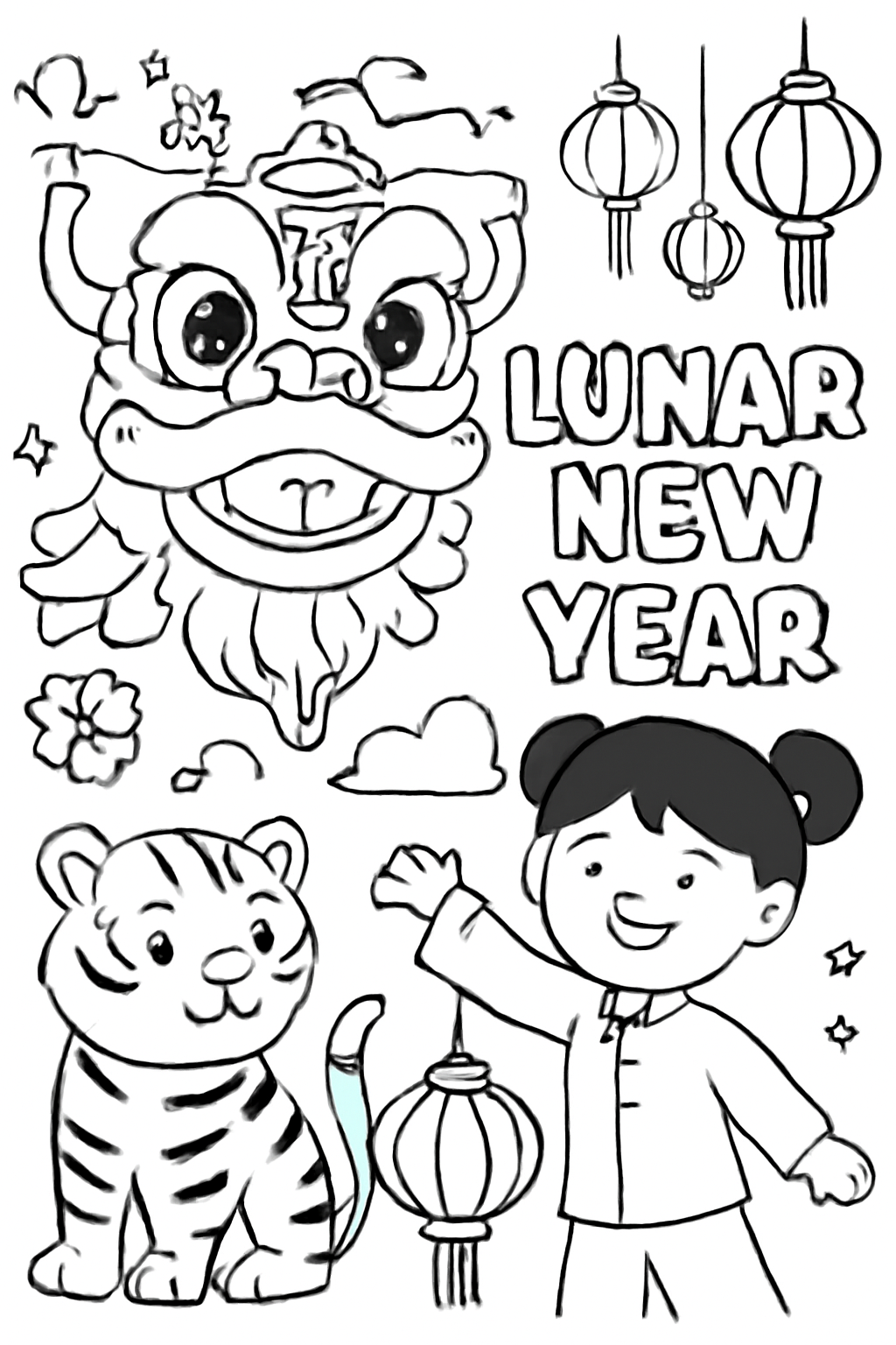 Lunar new year coloring