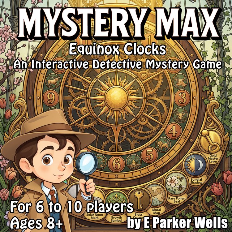 Mystery Max The Case of the Equinox Clocks printable game cover and Architects workbook bundle